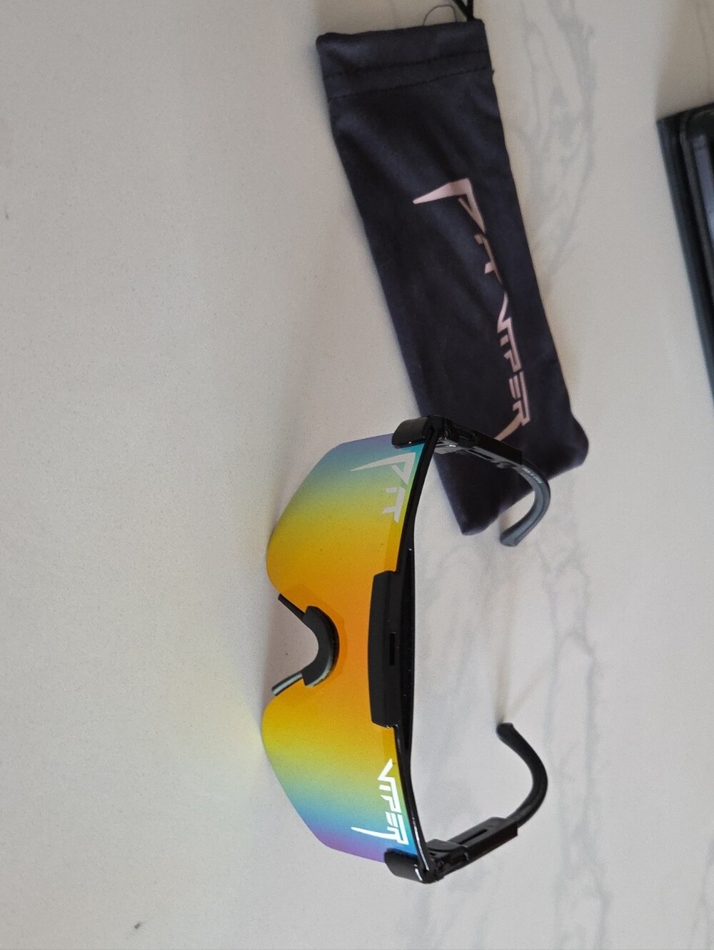 Pit Viper Mirrored Shield Sunglasses - Rainbow Lens